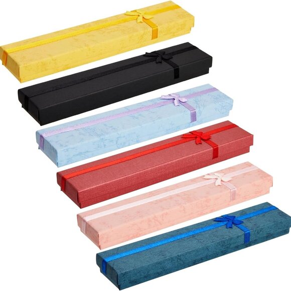 15 Jewelry Gift Boxes with Foam Inserts & Ribbon Knot - Picture 3 of 5